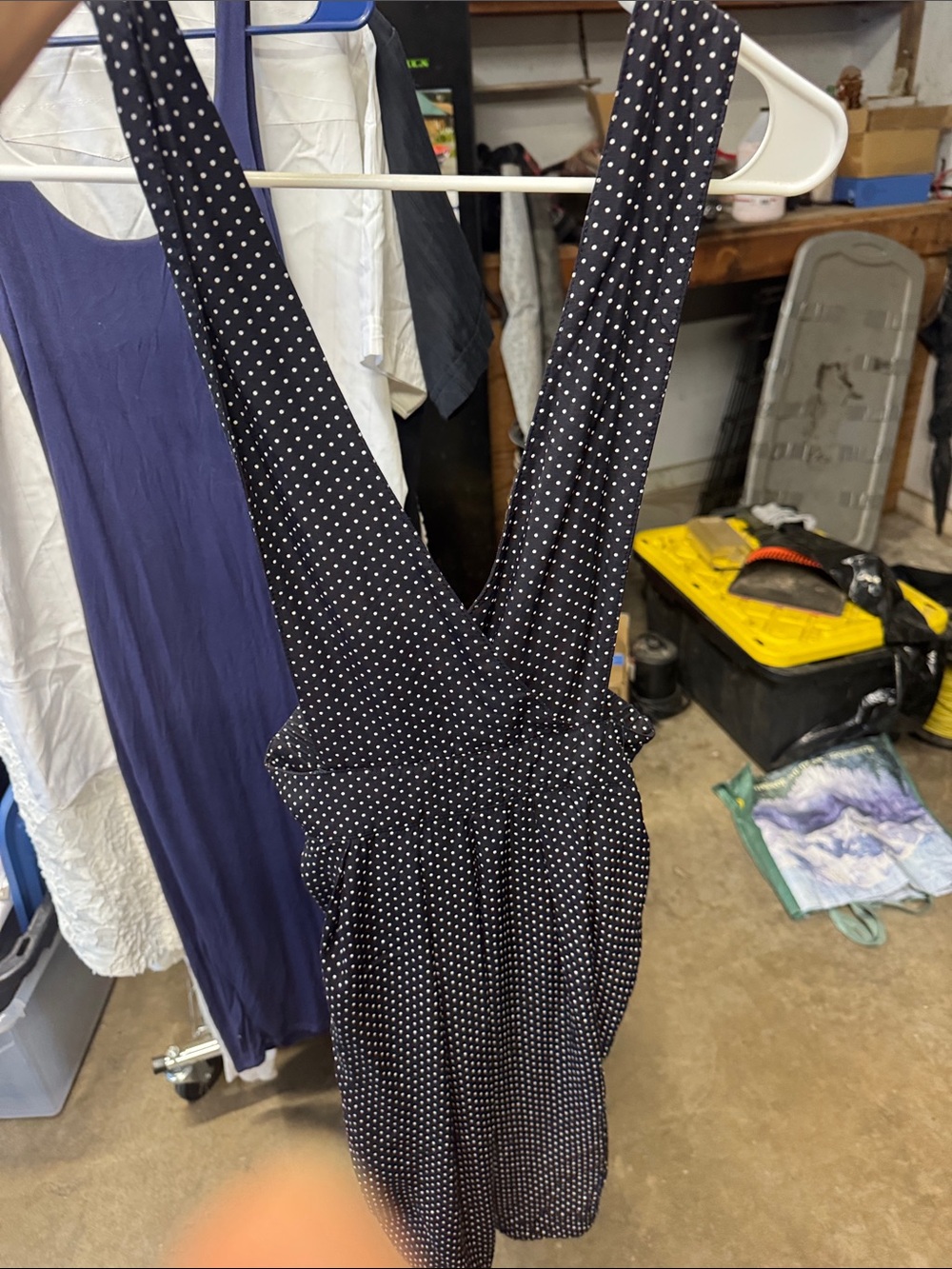 Cute polkadot, black crisscross dress size small